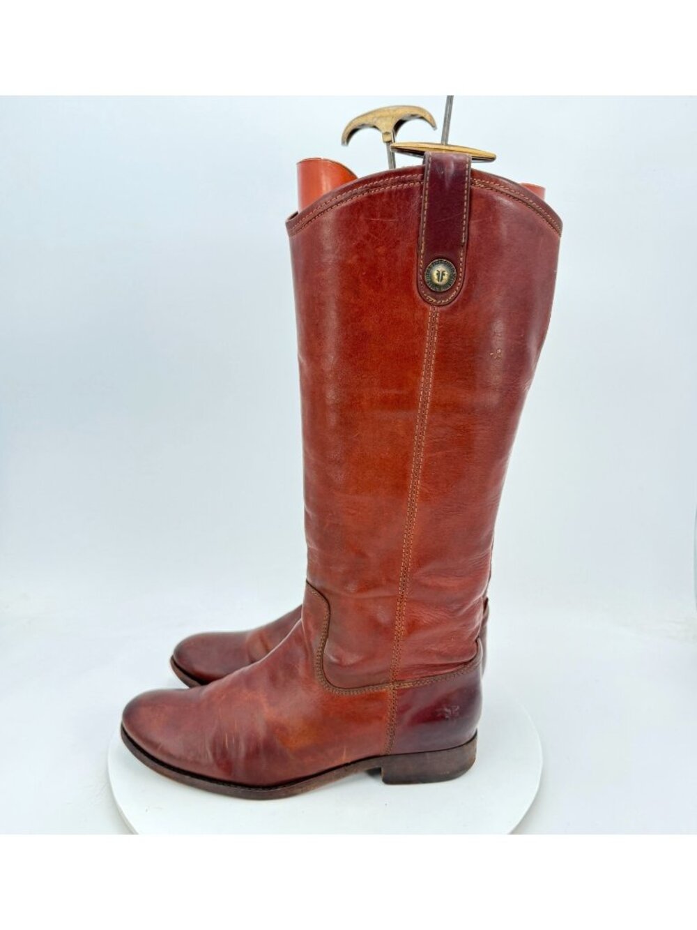 Frye Melissa Button 77167 Women Size 8B Brown Leather Knee High Riding Boot